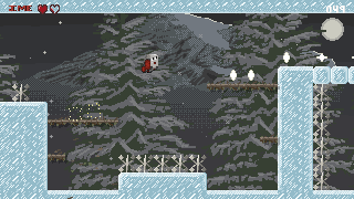 A screenshot of Jump Mechanic showing J.Me jumping over spikes.