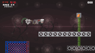 A screenshot of Jump Mechanic showing J.Me dashing towards a switch.